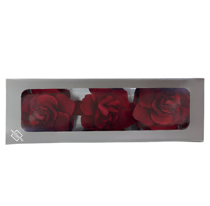 Burgundy gardenia head in a box